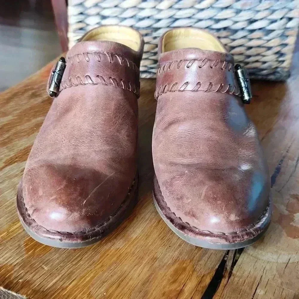 Bussola Woodsville Leather Mules Size 8 Tan‎ - Picture 2 of 14